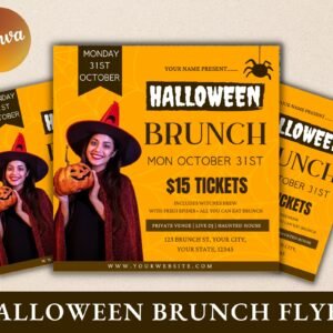 Halloween brunch | halloween brunch invite, nail tech, lash templates, event flyer, halloween brunch, brunch flyer, brunch flyer poster