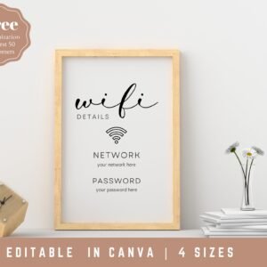Wifi password sign, printable wifi code, guest room printable, wifi printable, wifi sign printable, wifi password printable, wi-fi print