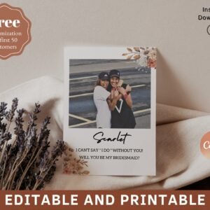 personalized Bridesmaid card,boho proposal card,foil wedding card,bridesmaid proposal card printable,Elegant Wedding Idea,Bridesmaid Card