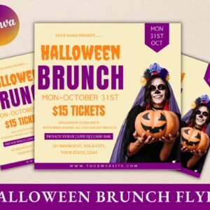 Halloween brunch invite | halloween brunch invitation, hair flyer, nail tech, lash templates, event flyer, brunch flyer, brunch flyer poster