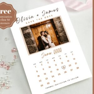 Save The Date Calendar, Editable Invite, Simple Save Date, Calendar Wedding, Save Our Date