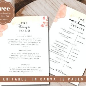 Wedding weekend timeline, wedding itinerary template, wedding itinerary, wedding weekend, itinerary template, schedule of events