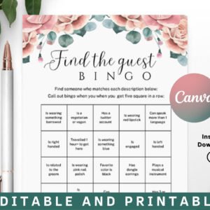 Find the guest bingo . find the guest bingo bridal shower game . bridal shower games
