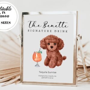 Dog Signature Drink Sign, Pet Drink Sign, Signature Cocktail, Wedding Pet Sign, Signature Drinks Pet, Signature Drink Dog,Pet Signature Sign