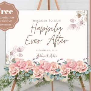 Happily ever after wedding sign, happily ever after sign for weddings, happily ever after sign, happily ever after party sign