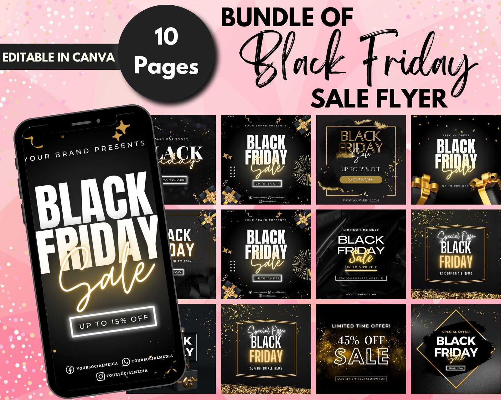 Black Friday Sale Flyer Bundle, Shop Sale Template, Book Now Flyer, Flash Sale Flyer, Fall Sale Flyer, Holiday Flyer, Shop Sale Template
