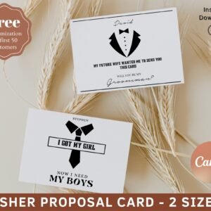 Usher proposal card, be my best man, be my groomsmen, usher proposal, usher card, groomsman card, best man proposal card, groomsmen cards
