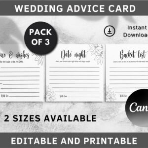 Advice for bride, advice for couple, wedding advice card, marriage advice, date night advice, travel advice, bride to be games