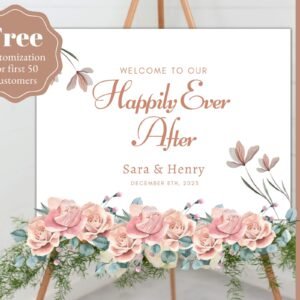 Happily ever after sign for weddings, happily ever after sign, happily ever after party sign, happily ever after wedding sign