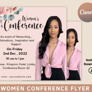 Women conference flyer, women event flyer, women's conference, women event flyer template, women empowerment flyer