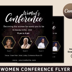 Women empowerment flyer, women conference flyer, women event flyer, womens conference, women event flyer template