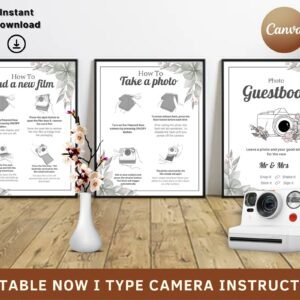 Polaroid Now I-Type Camera Instructions, How To Take A Photo, Photo Guest Book, How To Load New Film, Wedding Polaroid, Wedding Signage