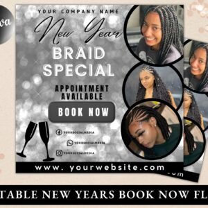Braiding knotless braid, braiding flyer, braids flyer, braids special, new year book now flyer , new years braids