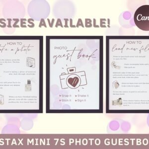 Instax Mini 7s Photo Guestbook, Polaroid Instructions, Wedding Polaroid Sign, How To Load New Film,How To Take a Photo