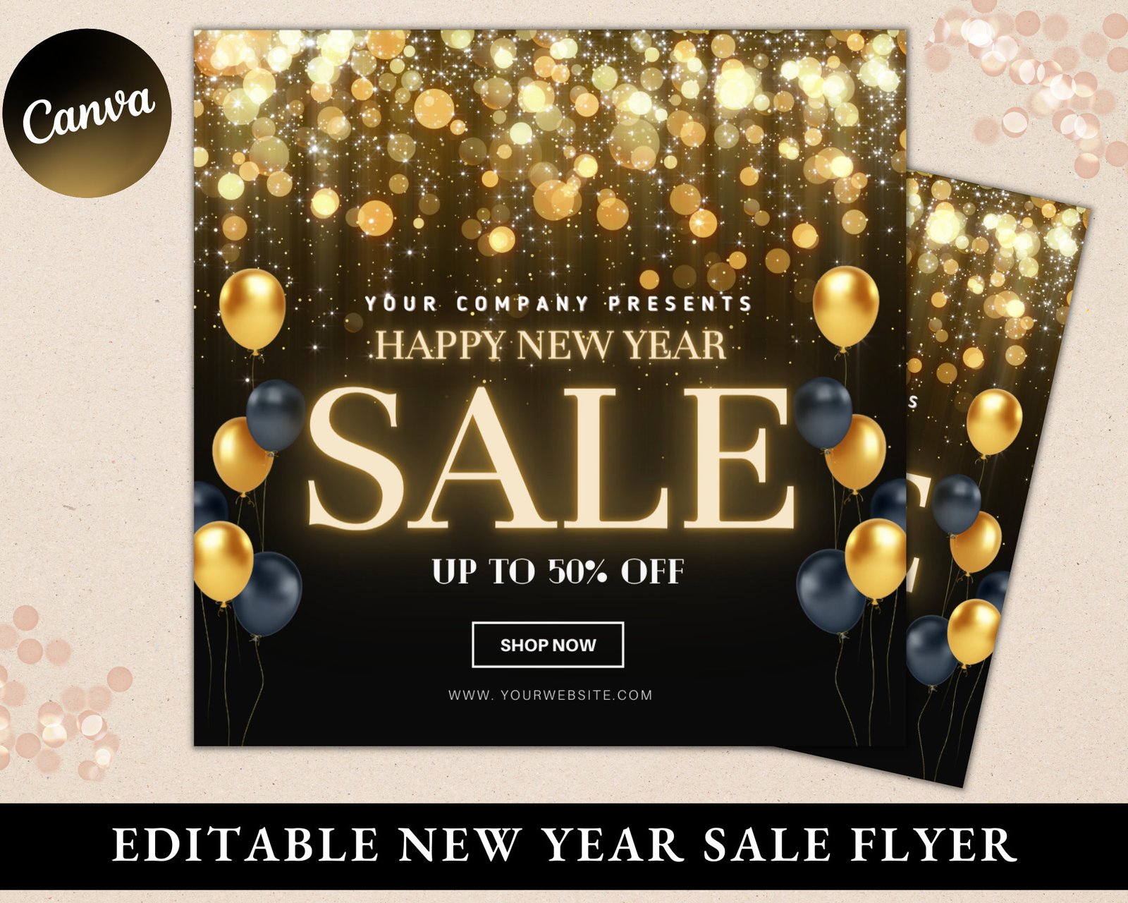 New Year Sale Flyer, Holiday Sale Flyer, New Year Booking, Social Media Flyer, Sale Flyer, Flash Sale Flyer, Nye Flyer, Pre Made Flyer