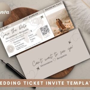Save the date card, boarding invites, wedding invite, plane ticket save the date, ticket save the date, ticket wedding, destination wedding