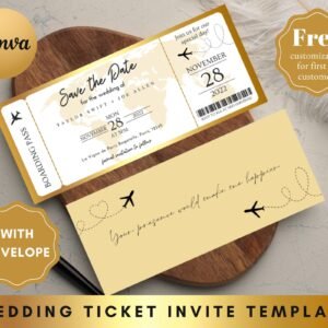 Plane Ticket Save The Date, ticket save the date, Ticket Wedding, Save the date card, Boarding invites, Wedding invite, Destination wedding
