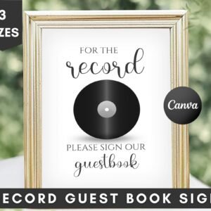For the record sign, sign our record guest book, record guestbook sign, record wedding guest book, wedding record sign, instant download