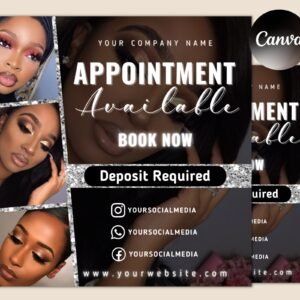 Book Now Flyer, Appointments Available Flyer, Hairstylist Flyer, Booking Flyer, Monthly Books Open, Makeup Flyer, Hair Flyer, Lash Flyer