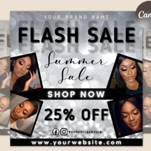 Flash sale flyer template, diy flyer template design, sale flyer, flash sale flyer, beauty flyer, hair, nails, lashes, canva template