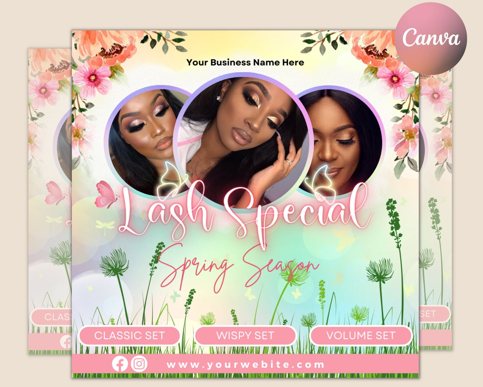Spring Flyer, Spring Break Flyer, Beauty Flyer, Spring Break Lash Deals Flyer, Lash Flyer, MUA Flyer, Makeup Flyer, March/April Bookings