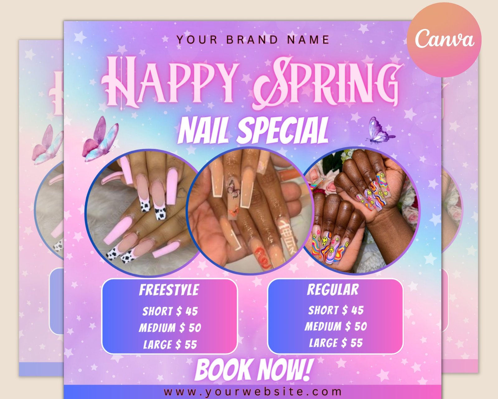 Nail Special Flyer, Printable Nail Salon Flyer, Spring Flyer, Beauty Flyer, Mua Flyer, Manicure Minimalist, Manicure Nails Template