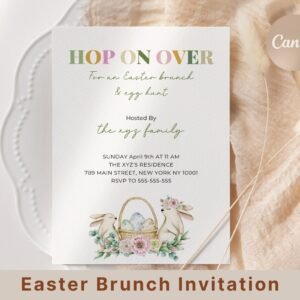 Easter brunch invitation, easter brunch invite, easter invitation, easter egg hunt invitation, easter sunday&easter brunch, instant download