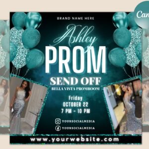 Prom invitation flyer, prom event flyer, prom invitation, prom event poster, prom party invite, prom celebration, party flyer template