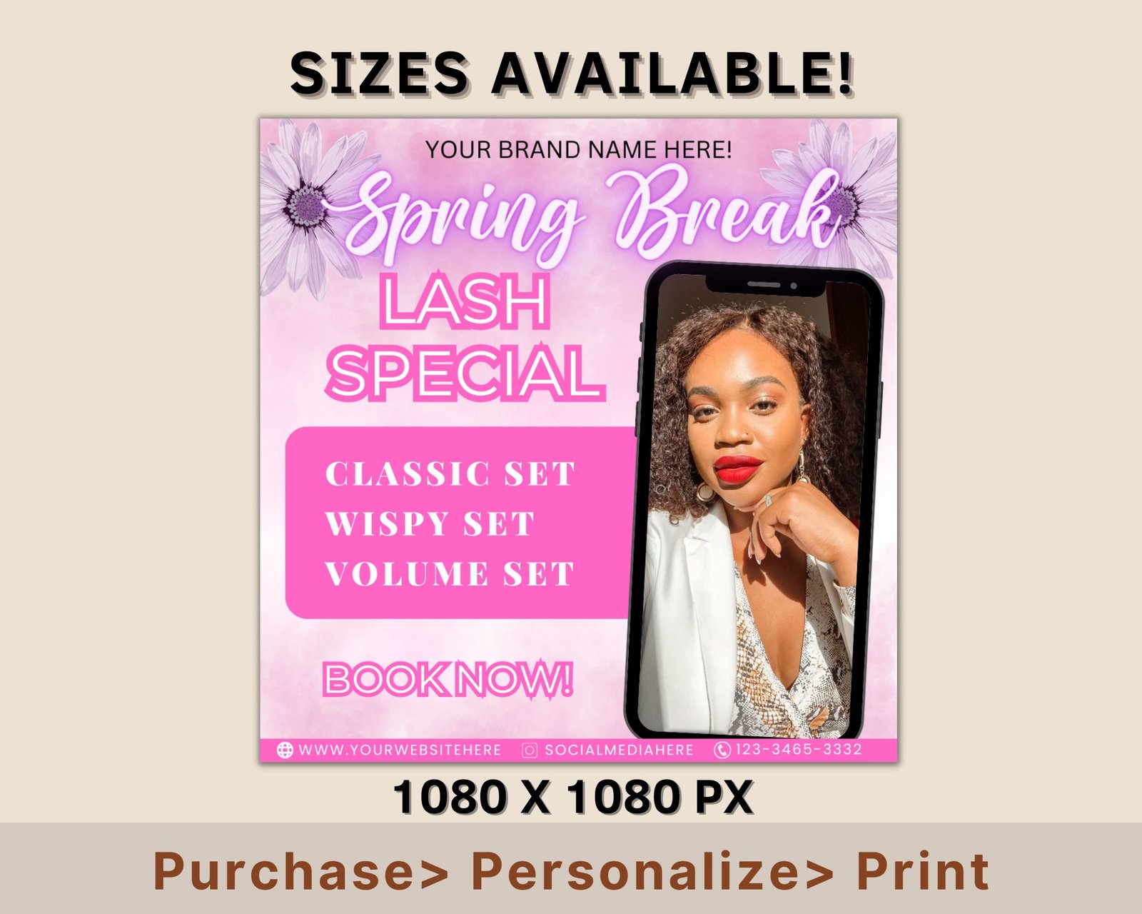 Spring Flyer, Lash Flyer, Easter Sale Flyer, April Booking Flyer, Lash Sale Flyer, Easter Flyer, Mua Flyer,Book Now Flyer,Social Media Flyer - Image 2