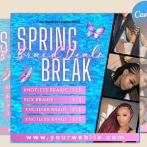 Spring Flyer, Spring Sale Flyer, Beauty Flyer, Braid Special Flyer, Makeup Booking Flyer, Braids Flyer, Wig Flyer, March/April Booking Flyer