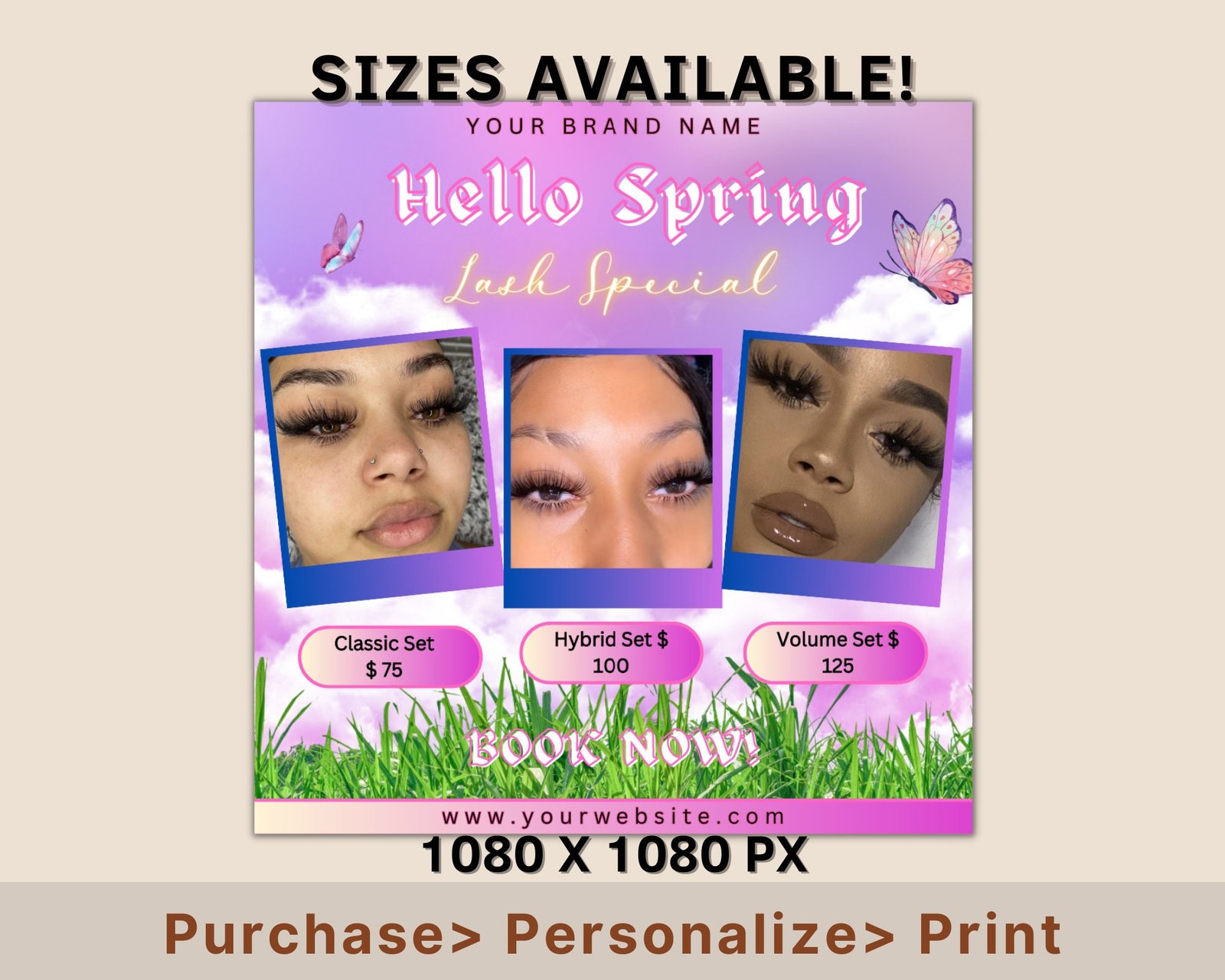 Lash Special Flyer, Spring Flyer, Beauty Flyer, April Booking Flyer, Lash Sale Flyer, Mua Flyer, Book Now Flyer, Social Media Flyer - Image 2