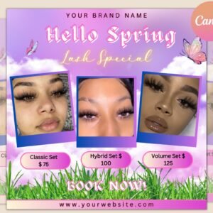 Lash Special Flyer, Spring Flyer, Beauty Flyer, April Booking Flyer, Lash Sale Flyer, Mua Flyer, Book Now Flyer, Social Media Flyer
