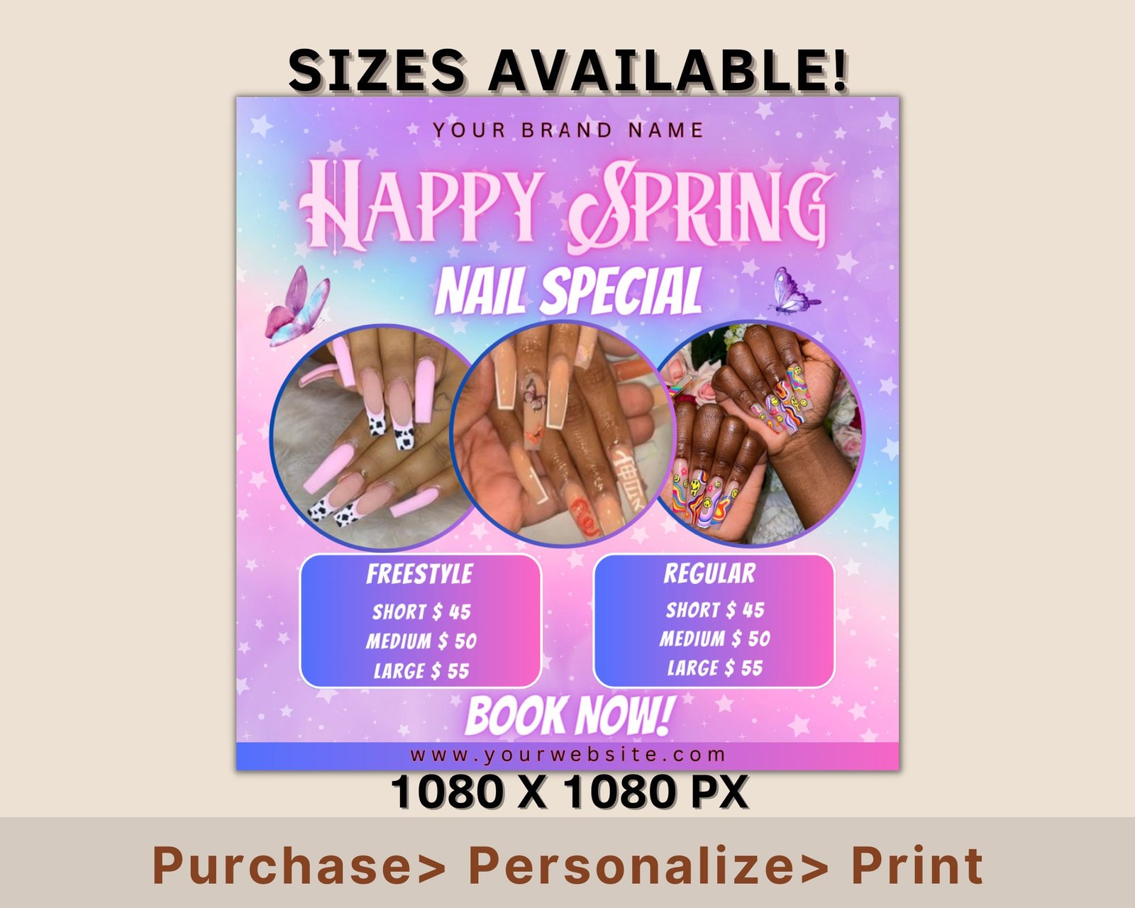 Nail Special Flyer, Printable Nail Salon Flyer, Spring Flyer, Beauty Flyer, Mua Flyer, Manicure Minimalist, Manicure Nails Template - Image 2