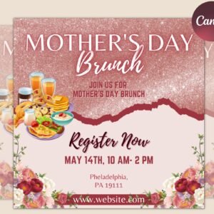 Mother's day brunch, mother's day dinner flyer, mommy brunch flyer, mothers day flyer , editable printable template , instant download