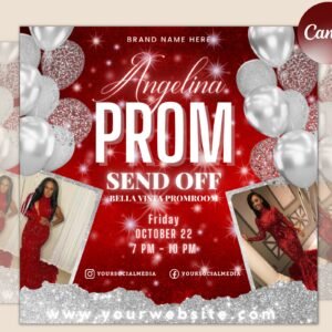 Prom invitation flyer, prom event flyer, prom invitation, prom event poster, prom party invite, prom celebration, party flyer template