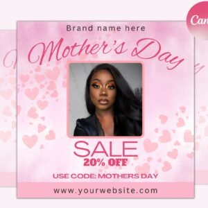Mothers day sale flyer, diy book now, appointments available, social media, instagram, hair, makeup, lash, mua, canva template