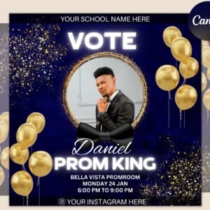 Vote homecoming KING , Social Media Flyer, Class campaign Flyer, high School homecoming, homecoming prince vote, homecoming king flyer