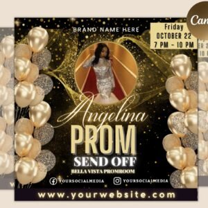 Prom Invitation Flyer, Prom Event Flyer, Prom Invitation, Prom Event Poster, Prom Party Invite, Prom Celebration, Party Flyer Template