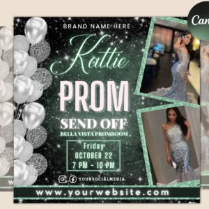 Prom invitation flyer, prom event flyer, prom invitation, prom event poster, prom party invite, prom celebration, party flyer template