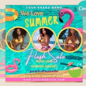 Summer flyer, summer lash flyer template, hello summer flyer, flash sale flyer, summer special flyer, beauty flyer, social media flyer