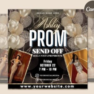 Prom invitation flyer, prom event flyer, prom invitation, prom event poster, prom party invite, prom celebration, party flyer template