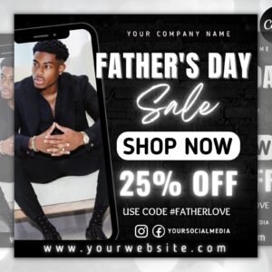 Father's day sale flyer, hair nails lashes mua flyer, wig install flyer, book now flyer, boutique flyer, social media flyer, canva template