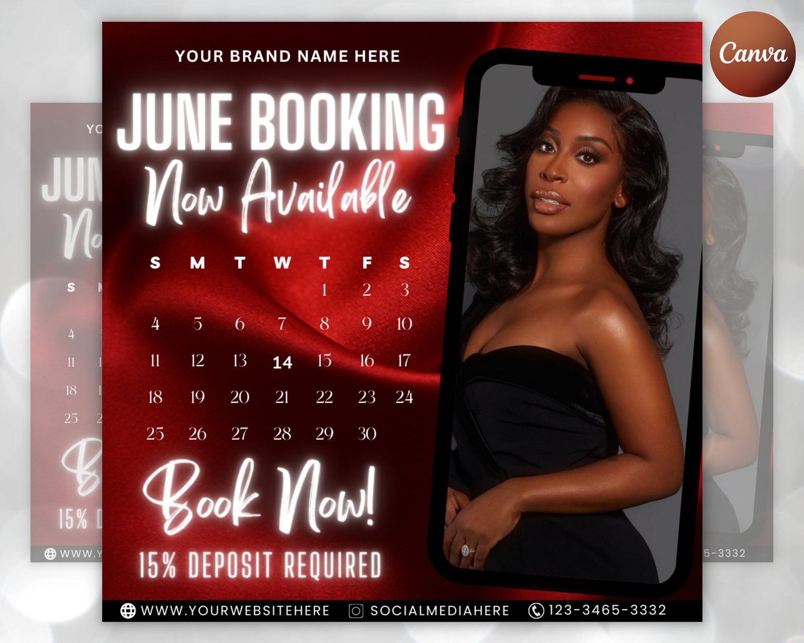 June booking flyer, june appointments available flyer, june bookings available flyer, diy summer flyer, social media flyer, canva template
