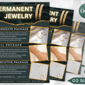 Permanent jewelry flyer, permanent jewelry pop up, permanent jewelry marketing, editable instagram post, canva flyer, instant download