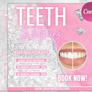 Teeth whitening flyer, diy flyer design template, dentist flyer, teeth whitening classes, teeth whitening training, dentistry flyer design