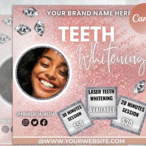 Teeth Whitening Flyer, DIY Flyer Design Template, Dentist Flyer, Teeth Whitening Classes, Teeth Whitening Training, Dentistry Flyer Design