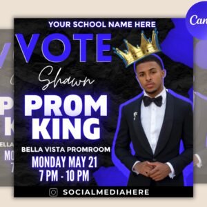 Vote homecoming queen flyer, homecoming flyer, campaign flyer, class campaign flyer, election flyer prom queen flyer | diy editable template