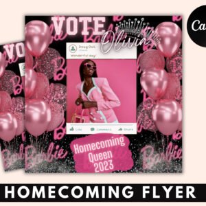 Vote Homecoming Queen Flyer, Homecoming Flyer, Campaign Flyer, Class Campaign Flyer, Election Flyer Prom Queen Flyer | DIY Editable Template