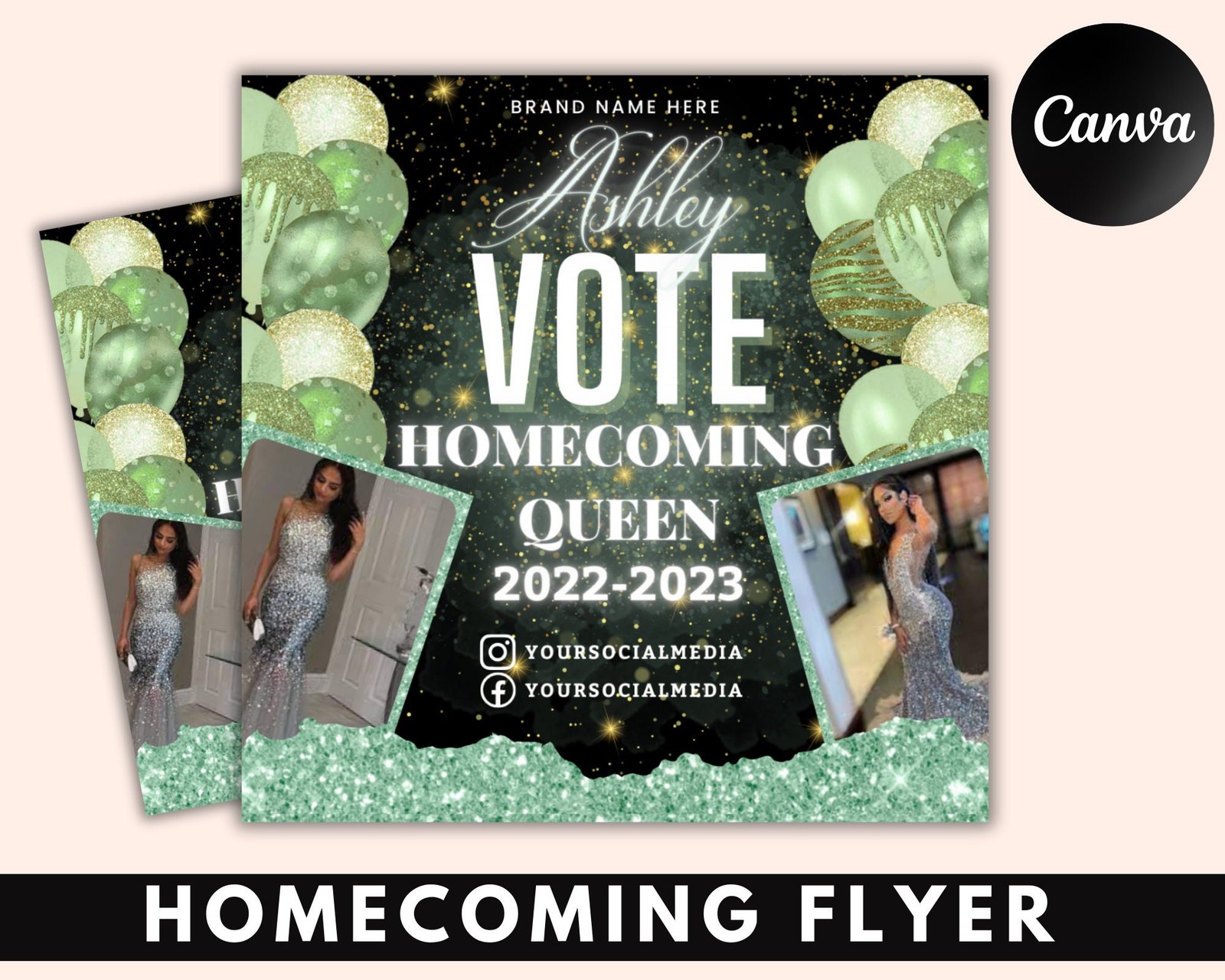 Vote Homecoming Queen Flyer, Homecoming Flyer, Campaign Flyer, Class Campaign Flyer, Election Flyer Prom Queen Flyer | DIY Editable Template