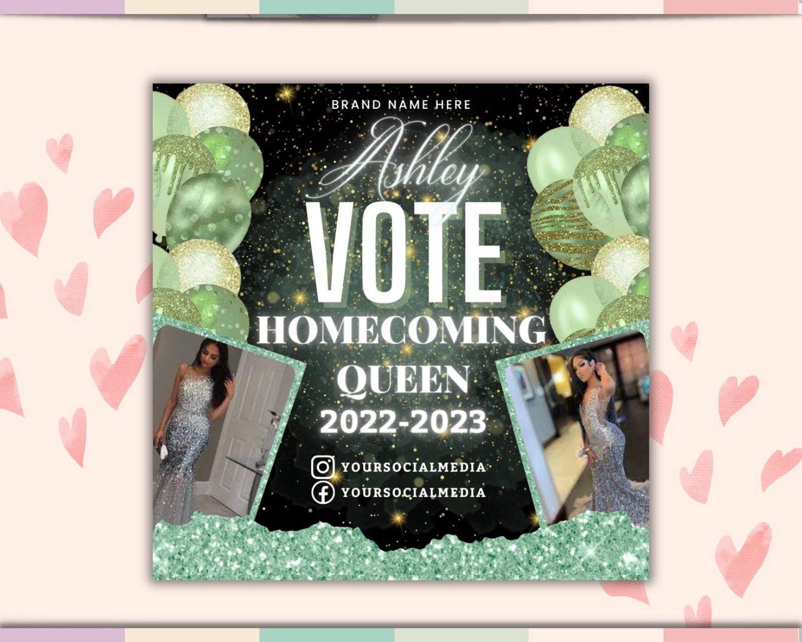 Vote Homecoming Queen Flyer, Homecoming Flyer, Campaign Flyer, Class Campaign Flyer, Election Flyer Prom Queen Flyer | DIY Editable Template - Image 3